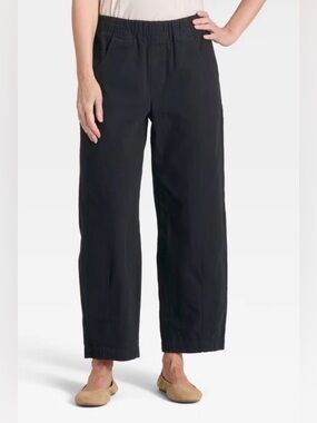 Women's Mid-Rise Barrel Leg Pull-On Pants - Universal Thread Black (Sm, M, XXl)